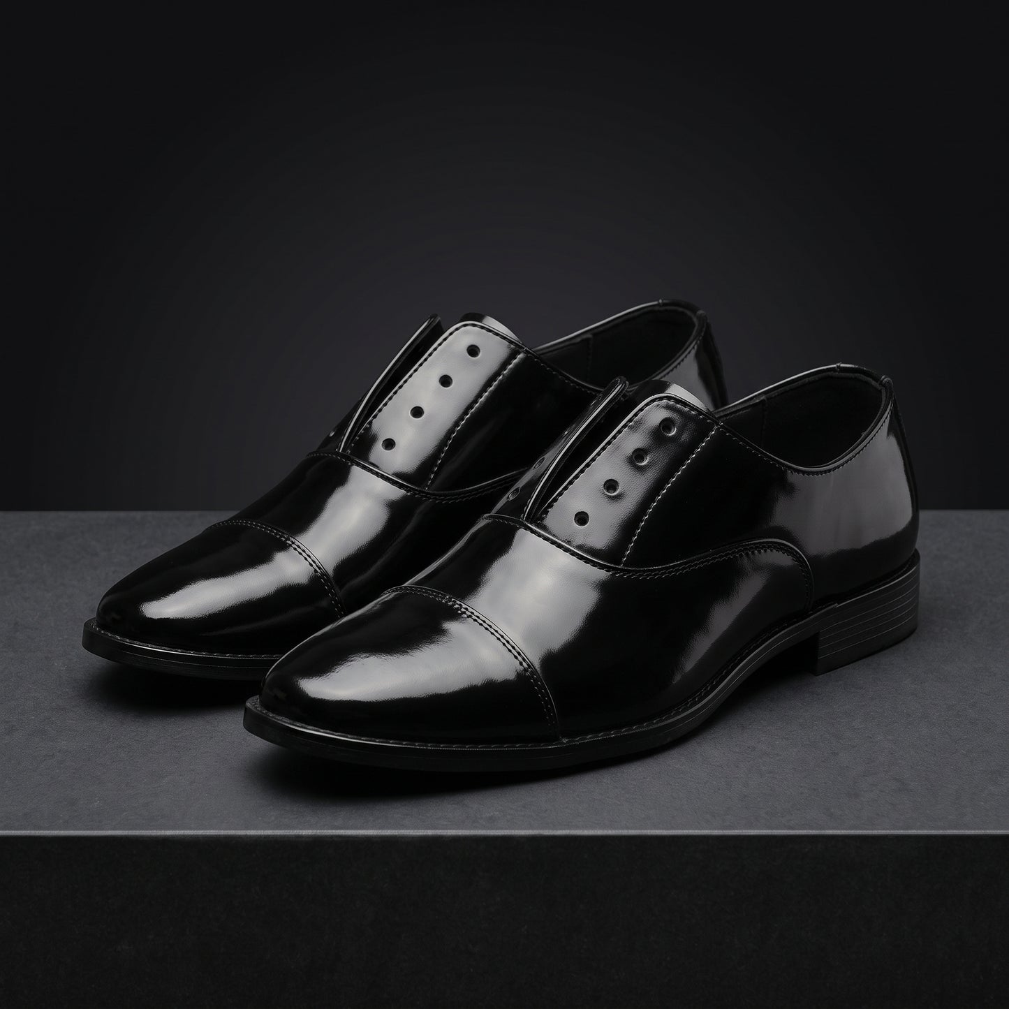 Men’s Black Loafer-Style Slip-On Shoes – Stylish & Comfortable